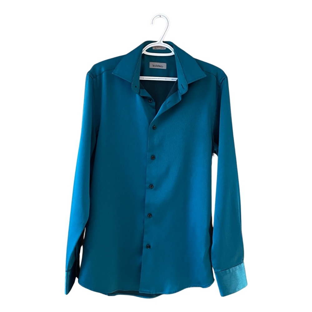 Le Château Mens Blue Small Dress Shirt
